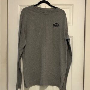Patagonia Gray Long-Sleeve Crewneck Tee with Chest Logo